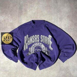 Kansas State Wildcats Graphic Crewneck Sweatshirt shirt purple y2k